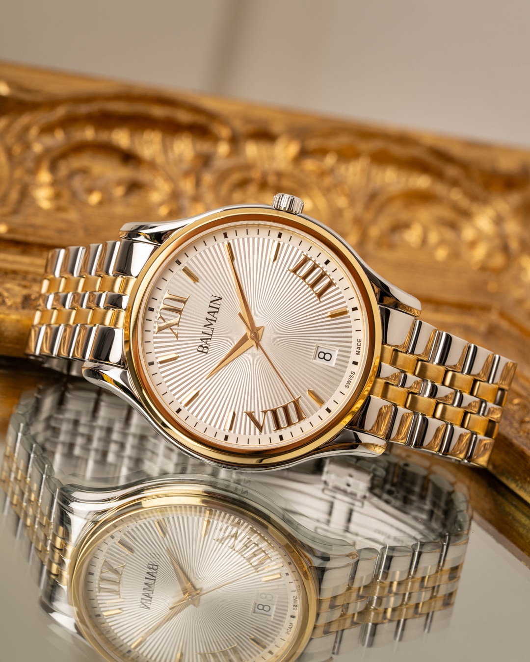 Montre &eacute;l&eacute;gante de la collection Balmain Beleganza, avec un profil fin et une pr&eacute;cision Swiss Made.