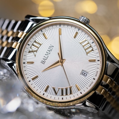 Balmain festive season watches displayed in a luxury gift setting