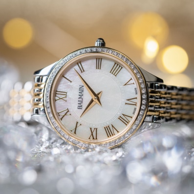 Swiss Made Balmain watch presented as a timeless festive gift