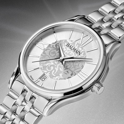 Beleganza collection watch blending Swiss precision with timeless sophistication Beleganza collection Swiss Made watch featuring refined arabesque dial and Parisian elegance