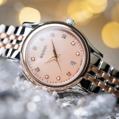 Balmain festive season watches displayed in a luxury gift setting